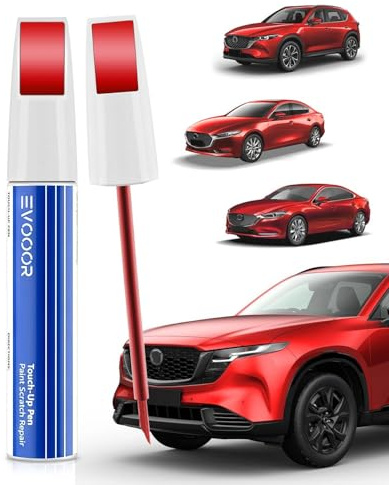 EVOOOR (46V) Rotulador de Pintura 2-en-1 Rojo Soul Cristal Metalizado Tricapa para Tesla - Reparación de Arañazos, Solución Rápida y Sencilla