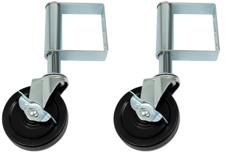 2er Federbelastete Torrollen 100mm mit Bremse, Tor Räder Torlaufrolle mit 360° drehbar, bis 100 kg belastbar, für schwere Hoftore, Gartentore – Torrollen für Tore außen (Silber)