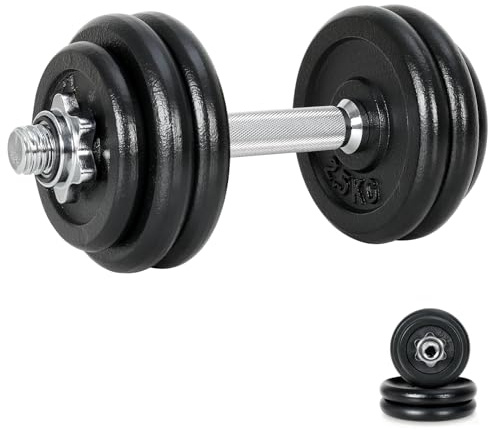 Novonova Hantelset 10 kg | 15kg | 30kg Einzelhantel - Hanteln Set - Stange 30 mm - Kurzhanteln Frauen und Männer - Hantel Set - Gusseisen Kurzhantelset - Kurzhantel