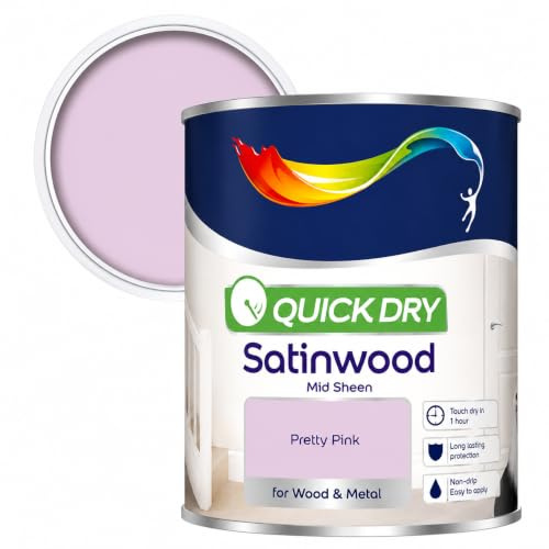 AXpower Inspirational Technology Empowering People Quick Dry Satinwood Paint 750ml Pretty Pink | Covers up to 9m² per Coat | Durable Mid Sheen for Doors, Skirting Boards, Trim & Furniture