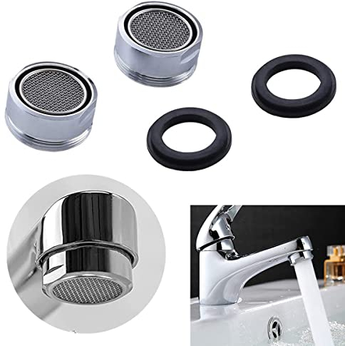 Filtro Rompigetto Rubinetto Acqua 2 Pezzi M24 (24mm) con Guarnizione – Diffusore Regolatore di Flusso per Risparmio Idrico Cucina e Bagno in ABS Cromato