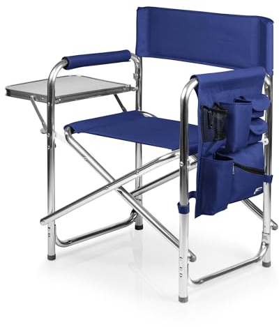 PICNIC TIME ONIVA - eine Marke - Sportstuhl mit Beistelltisch Strandkorb Campingstuhl für Erwachsene (Marineblau)