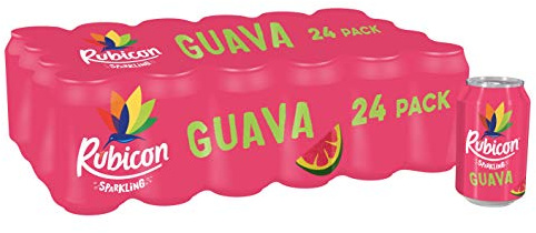 Rubicon Guava Sparkling Fruit Soft Drink, 24 Pack, 330ml Cans