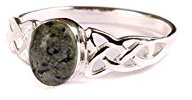 Celtic Desire Jewellery Connemara Ring aus Marmor mit Dreifaltigkeitsknoten, Silber