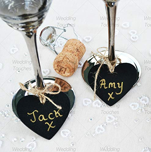 Mini-Kreidetafel-Anhänger in Herzform, aus Holz, perfekt für Vintage-Hochzeitstische, Platznamen und Dekoration, 125 Stück