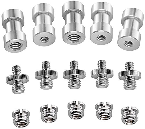 Neewer® 15 Pieces 1/4 3/8 Metal Threaded Screw Converter Adapter for DSLR Camera,Tripod,Shoulder Rig,Light Stand,Camera Cage