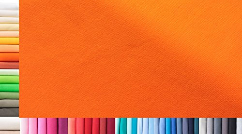 Bündchenstoff XXL als Meterware|doppelt: 75cm breit|einfach: 150cm breit|Farbe: 08 Orange|0,25m lang|96% Baumwolle, 4% Elasthan|Jersey|1buy3|Grundpreis pro qm: € 15,97