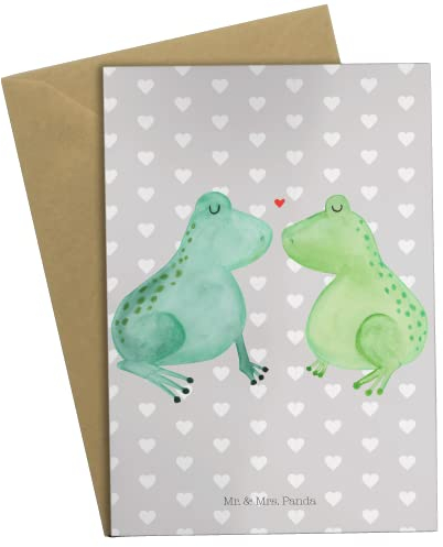 Mr. & Mrs. Panda Grußkarte Frosch Liebe - Geschenk, Klappkarte, Verheiratet, Kuss, Freund, Hochzeitskarte, Heiratsantrag, Ansichtskarten, Geschenk
