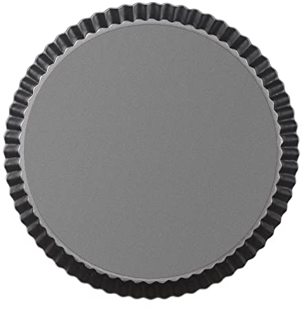Beasea Molde para tartas de 9 pulgadas, redondo antiadherente con parte inferior extraíble, bandeja para quiche estriada para tartas de fondo suelto para horno