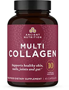 Ancient Nutrition Collagen Pills Peptides Powder Supplement, 45 Count, Hydrolyzed Multi Collagen Pills, Types I, II, II, V & X, Supports Healthy Skin and Nails, Gut Health and Joint Support