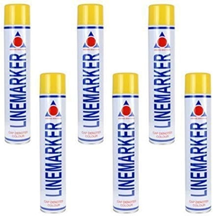 2 x Solutions Yellow Line Marker Marking Spray Paint x 6 750ml
