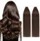 Silk-co Tape in Extensions Echthaar 40stk, Remy Tape Extensions Echthaar, Skin Weft Haarextensions Kleber Tape in Haarverlängerung 100g 04# Schokoladenbraun 50cm
