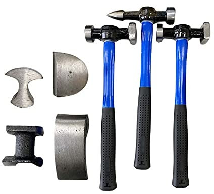 Tools House™ TH0308 7 pieces car body repair kit beating hammers and precision body repair dollies in blue carry case