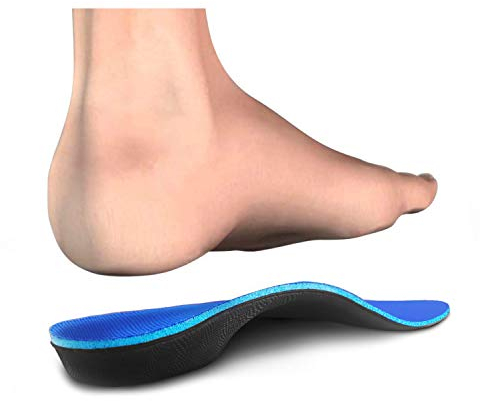 PCSsole Plantari ortesi con supporto per arco alto piedi piatti, fascite plantare, iperpronazione, supinazione, solette per scarpe semi-personalizzato per uomini e donne Blu, EU40-41(26cm)