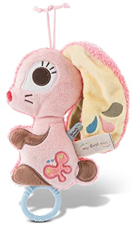 NICI 46580 Aufzieh 2D Hase Hopsali 18cm ab 0+ Monaten für Jungen & Mädchen – Spieluhr Baby – Einschlaf-Hilfe für Babys & Säuglinge – Ideal für Bett, Kinderwagen & Wiege – Schuberts Wiegenlied, pink
