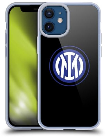Head Case Designs Offizielle Inter Milan Logo Auf Schwarz Abzeichen Gelhülle [Militärischer Schutzgrad] Kompatibel Mit Apple iPhone 12 Mini Und Kompatibel Mit MagSafe