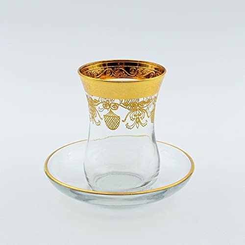 Verres à café ou à thé avec ces soucoupes Hamadi 10 cl x 6 - Coffret