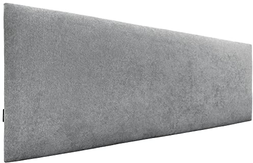 DHOME Cabecero de Polipiel o Tela AQUALINE Liso cabeceros Cabezal tapizado Cama Lujo (Tela Gris, 135cm (Camas 120/135/140))