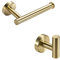 YUET Towel and Toilet Roll Holder Set Bathroom Accessory 2 Pieces Home Paper Tissue & Coat Hook Holders Bar Accessories SUS 304 Stainless Steel Hardware Wall Mounted Brushed Brass (Gold)