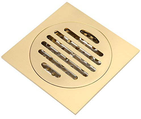 Brass Square Anti-odor Drain Double Filter, Anti-odor Bathroom Shower Drain Cover Drain Waste Drain Cover, Shower Drainer Protector Waste Grate for Hotel Bathroom - 3.9x3.9in