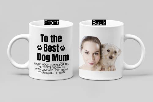 MIPOMALL Personalised Mug with Photo and Text, for Dog Mum Mummy Mug, from The Dog, Happy Birthday Gifts from The Dog, Mothers Day Cup, Christmas Presents for Mum - to The Best Dog Mum