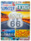 Großes XL 58 x 43 cm - Route 66 Retro Blechschild - Nummernschild Landkarte - USA Vintage Auto Motorway Deko Schild