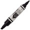 Permanent Marker Pens Thick Bold Double Ended Twin Tip Bullet and Chisel Tip x 10 Black