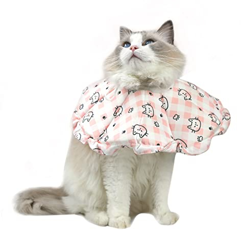 Katze Halskrause Soft Weich Schutzkragen für Katzen - Leckschutz Einstellbarer Halsband Nach Operation und Verletzungen (Größe S)