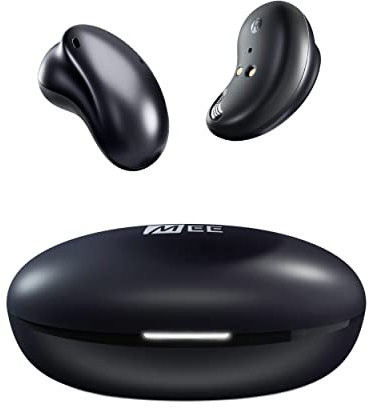 MEE audio Pebbles True Wireless Earbuds - Bluetooth 5.3 Low Profile in Ear Light Ear mit Mikrofon und Rauschunterdrückung für Training (schwarz)