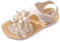 MNSWR Ballerines Fille Enfants Filles Fleurs Chaussures Décontractée Mode,Sandales Toddler Flip Flops Summer Flip Nu Pied Fille Slingback Fille Cuir Sandales En Cuir Pu Nu Pieds Été à Talon P 26