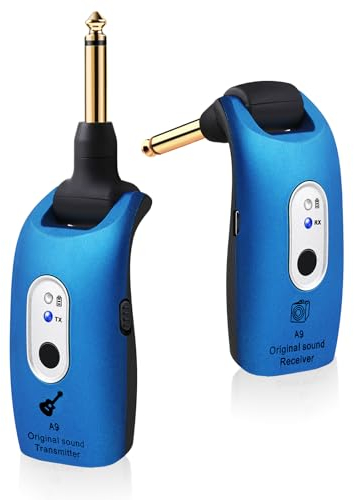 INGPARTNER Sistema de guitarra inalámbrico A9 de 2,4 GHz, batería de litio recargable integrada de 270°, receptor de audio inalámbrico giratorio para guitarra acústica, bajo, teclado de violina