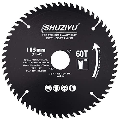 LSHUZIYU, 185mm 60T, Trou 30mm. Lame De Scie Circulaire À Bois