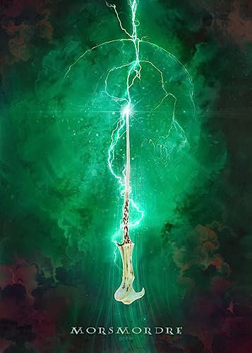 Displate Offiziell Harry Potter MetallPoster Magnetische Befestigung Inklusive Lizenziert Bilder Hochwertiges Poster Wands - Lord Voldemort's Wand Poster 45 cm x 32 cm