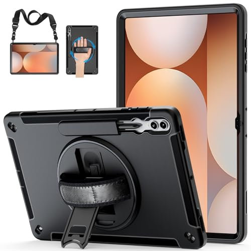 Funda para Galaxy Tab S10 Ultra/S9 Ultra/S8 Ultra de 14,6 pulgadas: funda protectora de TPU para Samsung Tablet S9 Ultra/S8 Ultra de 14,6 pulgadas con soporte, asa, correa para el hombro, soporte para