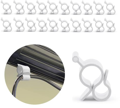 CVOZO Ganci per tende da sole, roulotte, accessori per roulotte, accessori per roulotte, accessori per roulotte, ganci per tende da sole, per camper, camper, rimorchi, luci a corda (20 – bianco)