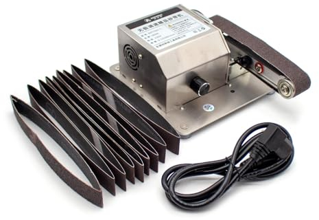 Toplionace Affilacoltelli Elettrico di Grado Industriale 220V Piccola Levigatrice Multifunzione a Nastro da 180W Angolo Regolabile 0-210°