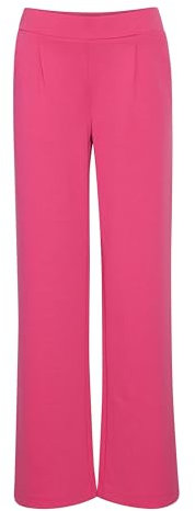 b.young BYRIZETTA Wide Pants 2 Damen Hose Stoffhose mit Stretch Wide Leg weites Bein mit elastischem Bund und Bundfalten, Größe:M, Farbe:Very Berry (182336)
