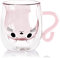 Katze Süße Tassen,Doppelwandige,Glas,mit Henkel Katze Geschenk,Katze Tee Kaffeetasse,Milchtasse,für Cappuccino,Latte Macchiato,Tee, Milch, EIS, Bier, Geburtstag Valentinstag Geschenke