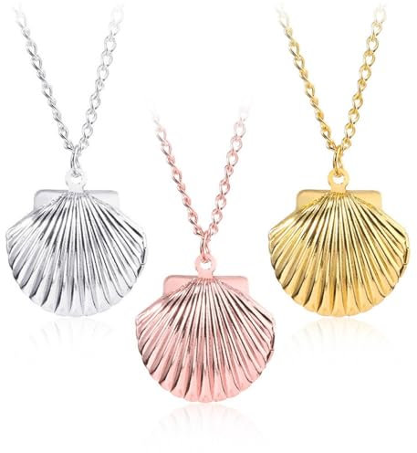Mermaid Melody Halsketten Mermaid Shell Anhänger Muschel Anhänger Damen Geschenk, 3 Halsketten