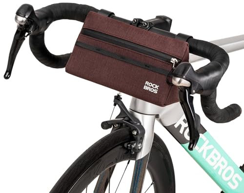ROCKBROS Bike Handlebar Bag Bicycle Front Bag Top Tube Bag for Mountain Road Bike Cycling Storage Bag with 3 Hook and Loop Fasteners 6 Colors Approx. 1.6L