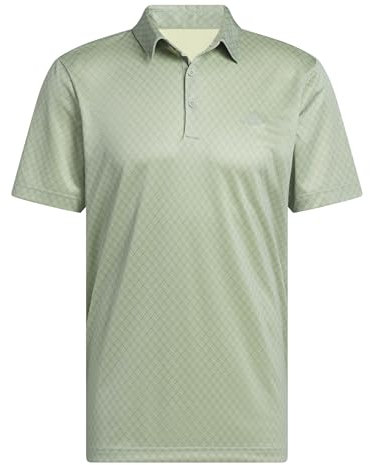 adidas Herren Mens CORE Allover Print Polo Shirt, Silver Green/Pure Sulfur, L