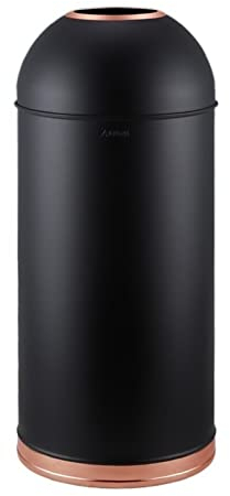 Suuim Botes de Basura para Exteriores Bote de Basura Grande Bote de Basura de Acero Inoxidable para Exteriores con Cubo Interior extraíble, Contenedor de Basura Comercial con Tapa Abierta, 48 L