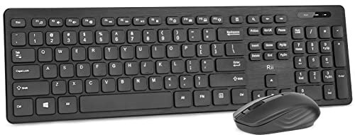 Rii RK200 Wireless Keyboard and Mouse Combo,2.4GHz Full-Sized Cordless Keyboard Mouse Computer, Laptop, PC, Mac, Windows