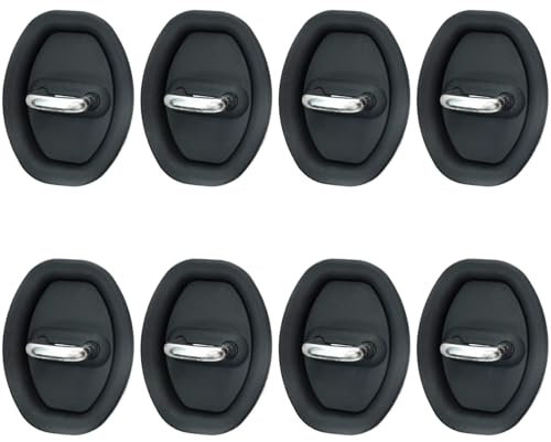 8Pcs Car Door Protector 3x4in Shock Absorption Car Door Protective Cover Silicone Noise Reduction Flexible No-drilling Black Soft Door Lock Protective Cover Car Accessories, Car Handle Protector