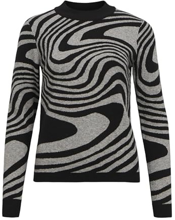 Object Damen Objray L/S Knit Pullover AOP Noos Objray L/S Knit Pullover AOP Noos (1er Pack)