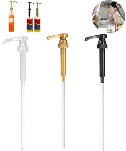 3-Pack Universal Fit Syrup Pump for Coffee Syrup Bottles - Easy-to-Clean Liquid Dispenser Pump - Durable and Precise for Kitchen & Barista Tools