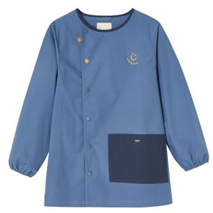 Vertbaudet Jungen Malkittel COOL School Basic blau 116
