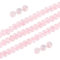 SOFPLATE 1 Strand 68Pcs Pink Rondelle Beads Rose Quartz Stone Beads Natural Smooth Small Rose Quartz Disc 5 x 8mm 15 Inch Lentil Spacer Bead for Jewelry Making Bracelet Necklace Supplies DIY Crafts