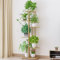 Zstar Soporte para plantas con 6 niveles, estantería de metal para plantas, varios niveles, banco de flores, escalera para plantas, estantería de pie para interior, jardín, balcón, decoración, dorado