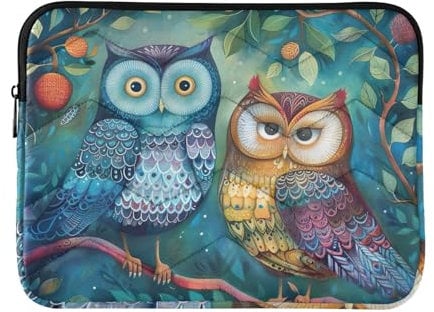13 Zoll Laptop Hüllen Süße Eulen Grün Tablet Hülle Laptop Hülle 12 Zoll 13,3 Zoll Laptoptasche